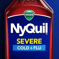 Vicks NyQuil Severe Cold and Flu Liquid, Nighttime Cold and Flu Medicine for Adults, Berry, 8 Fl oz DLC: 01/2026