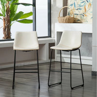 
              Set of 2 Duke Counter Height Barstools White - LumiSource: Upholstered, Metal Frame, Fixed 25.75" Seat Height
            