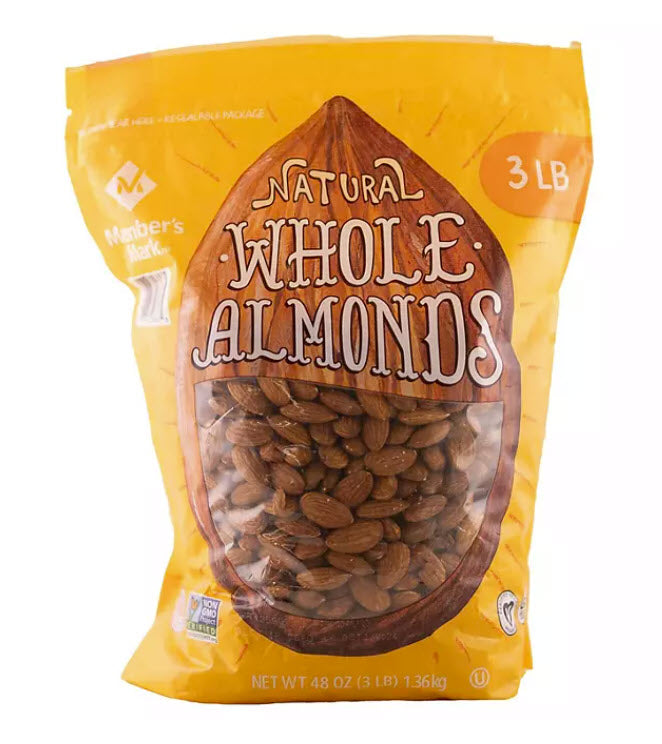 Member's Mark Natural Whole Almonds (3 lbs.) DLC: Juin25