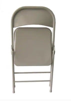 
              Beige Metal Stackable Folding Chairs
            