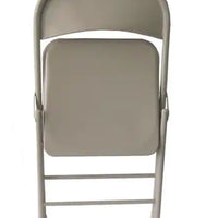 Beige Metal Stackable Folding Chairs