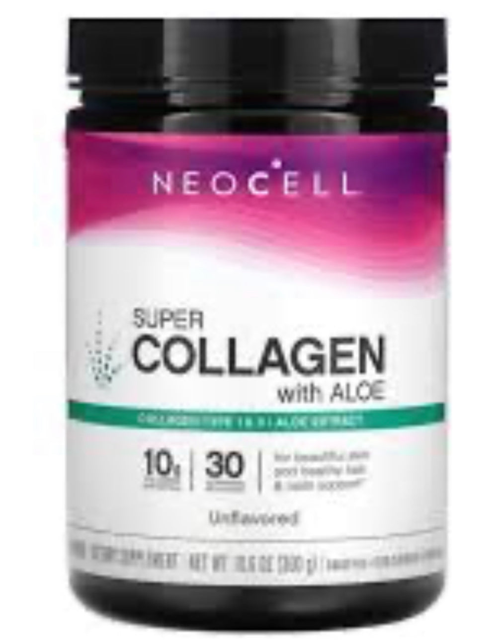 Super Collagen With Aloe, Unflavored, 10.6 oz (300 g) DLC: 07/2025