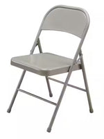 
              Beige Metal Stackable Folding Chairs
            