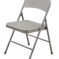 Beige Metal Stackable Folding Chairs