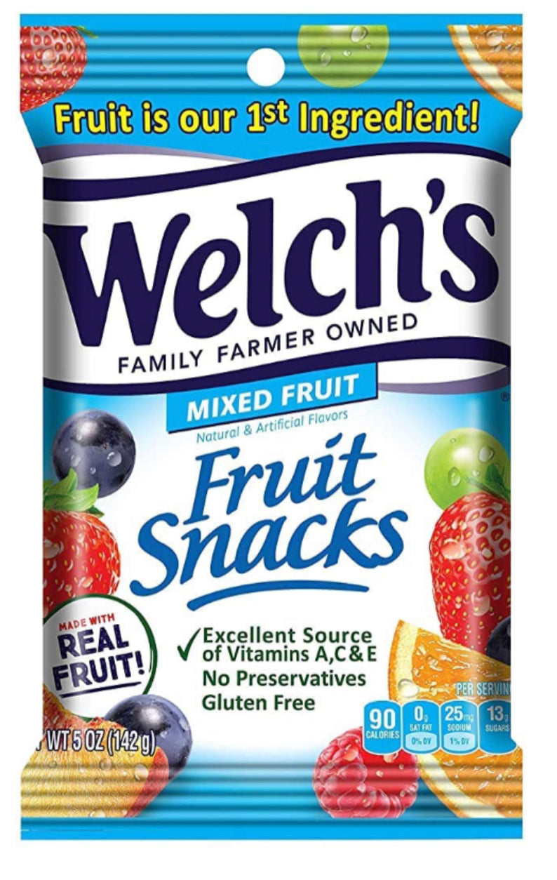 Welch's Fruit Snacks, Mixed Fruit, Gluten Free, 0.8 oz Bags DLC: 13 Nov 2024