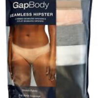 GapBody Women's 5-Pack Seamless Stretch Full Back Coverage Hipster Underwear M