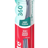 Colgate Cepillo de dientes 360 con limpiador de lengua y mejillas, cepillo de dientes suave