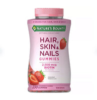 
              Nature's Bounty Gummies vitaminés pour cheveux, peau et ongles avec biotine 230 ct. DLC: Janv26
            