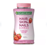 Nature's Bounty Gummies vitaminés pour cheveux, peau et ongles avec biotine 230 ct. DLC: Janv26