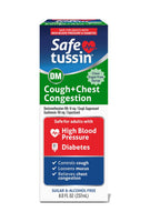 
              Safetussin DM Cough + Chest Congestion, Safe for Adults with High Blood Pressure & Diabetes, 8 oz
            