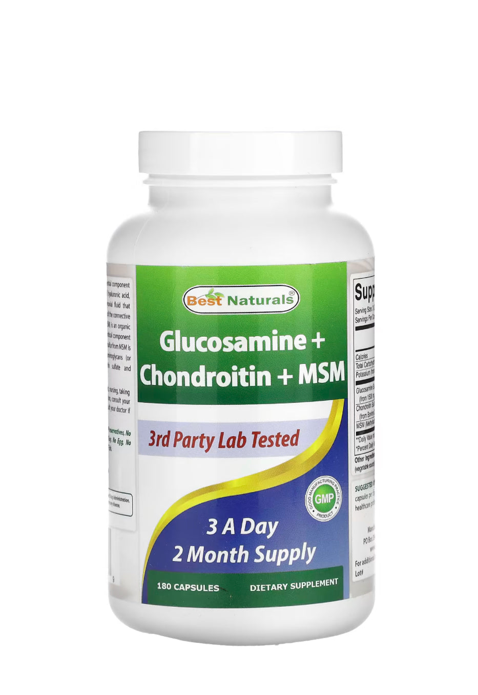 Glucosamine + Chondroïtine + MSM, 180 capsules DLC: 06/2027