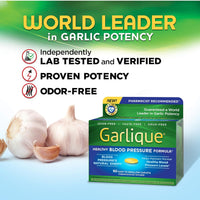 
              Garlique Garlic Extract Supplement, Healthy Blood Pressure Formula, Odorless & Vegan, 60 Caplets
            