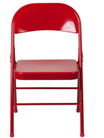 
              Chair, Metal Folding, Red, Double Braced
            