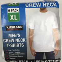 T-shirt homme à col rond Kirkland Signature équipage 6 PACK BLANC X-LARGE