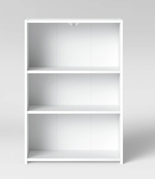 3 Shelf Bookcase White - Room Essentials MM  (L 62cm, La 25cm, H 90cm)