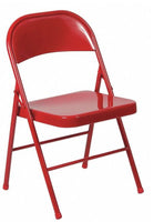 
              Chair, Metal Folding, Red, Double Braced
            