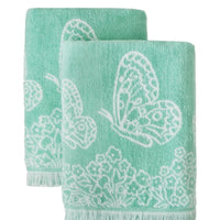 The Pioneer Woman Butterfly Garden 2-Pack Cotton Bath Towel Set, Classic Mint