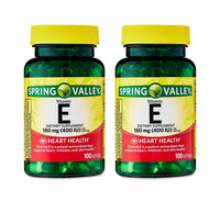 
              Spring Valley Vitamin E Dietary Supplement Twin Pack, 180 mg, 200 Count DLC: 05/2027
            