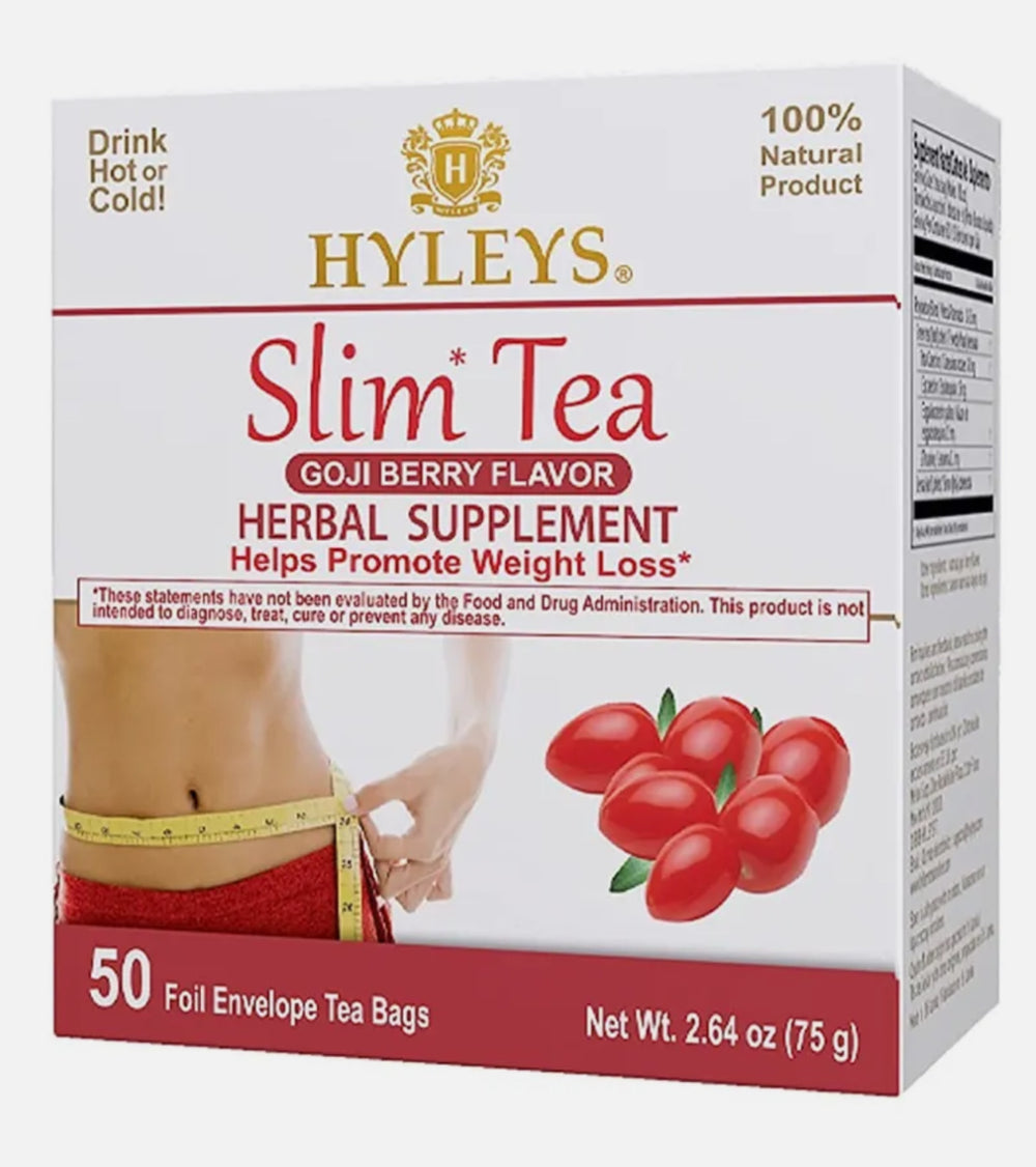 Slim Tea Weight Loss Herbal Supplement, Goji Berry Flavor, 50 Counts/ DLC: MARS26