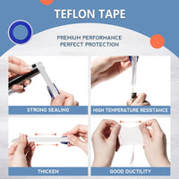 Rolls Teflon Tape,Plumbers Tape(1/2 Inch X 520 Inches),PTFE Tape for Sealing Tape,Plumbing Tape,Sealant Tape,Thread Seal Tape for Shower Head,Water Pipe,Prevent Leakage,Thicker