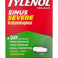 Tylenol Sinus Severe Daytime Caplets with Acetaminophen, Guaifenesin & Phenylephrine HCl, 24 ct DLC: 07/2026