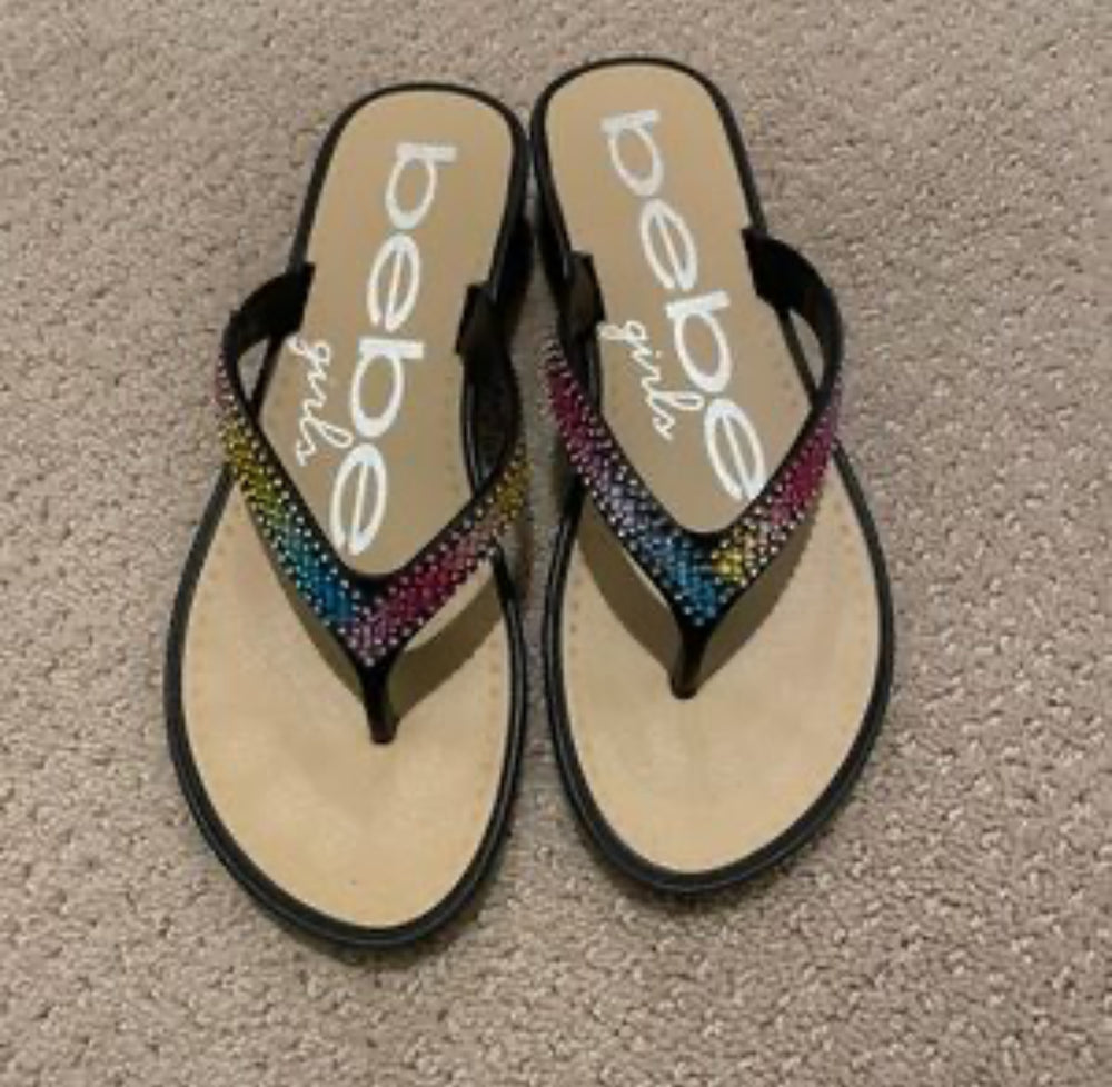 BEBE Girls Thong Flip Flops Sandals Size 3