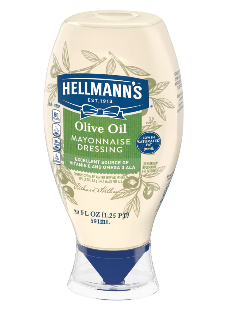 Hellmann's Olive Mayonnaise 20oz 591mL DLC: Fev26