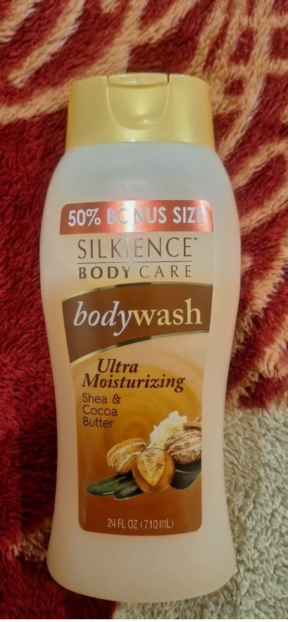 NEW SILKIENCE BODY CARE BODY WASH 24FL.OZ ULTRA MOISTURIZING SHEA & COCOA BUTTER
(710mL)