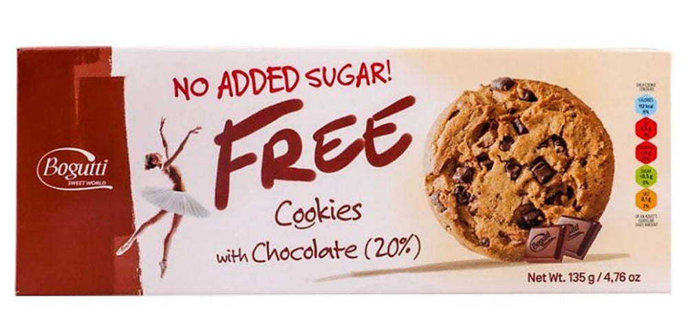 Free Cookies With Chocolate no Addded Sugar 225g DLC: Dec24