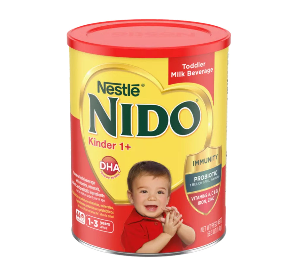 NIDO 1+ Ages 1-3
NIDO® 1+ Toddler Milk Beverage 56.4 oz for Kids & Toddlers (1.6Kg) DLC: Juin25