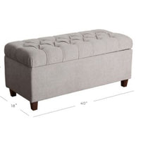 Ainsley Button Tufted Storage Bench - Silver Ash - HomePop (L 1m x 25cm, La 45cm, H 45cm,)