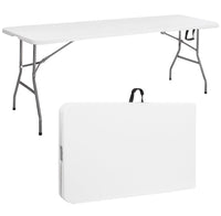 
              Table pliante Springos | Table pliable | Table de camping | Pliable | Portable | 180 cm x 75 cm | Blanc
            