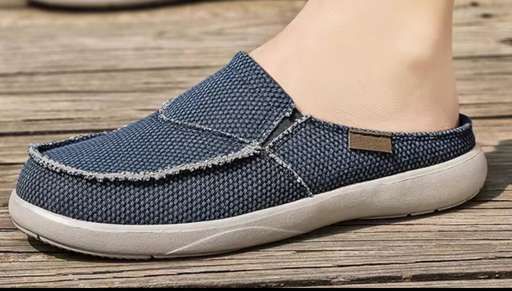 Chaussures décontractées respirantes en toile denim pour hommes, baskets coordonnantes pour hommes, chaussures de conduite confortables, mocassins pour hommes, extérieur, grande