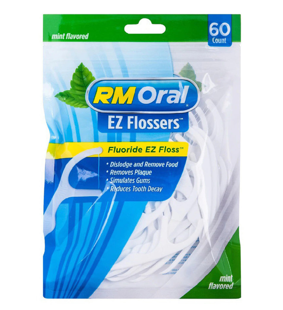 RM Oral EZ Flossers Mint flavored, 60 Ea