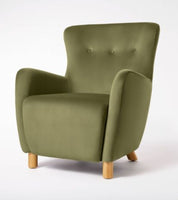 
              Kessler Wingback Accent Chair Olive Velvet - Threshold designed with Studio McGee
            