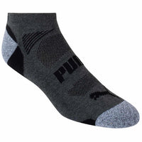 Puma Men's No Show Socks Coolmax 10 Pairs, Black / Gray, Shoe Size 6-12