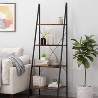 71.5" Newnan Modern Industrial 4 Shelf Etagere Ladder Bookcase Rustic/Black - Christopher Knight Home (153 X 60,9 X 50,8 cm)