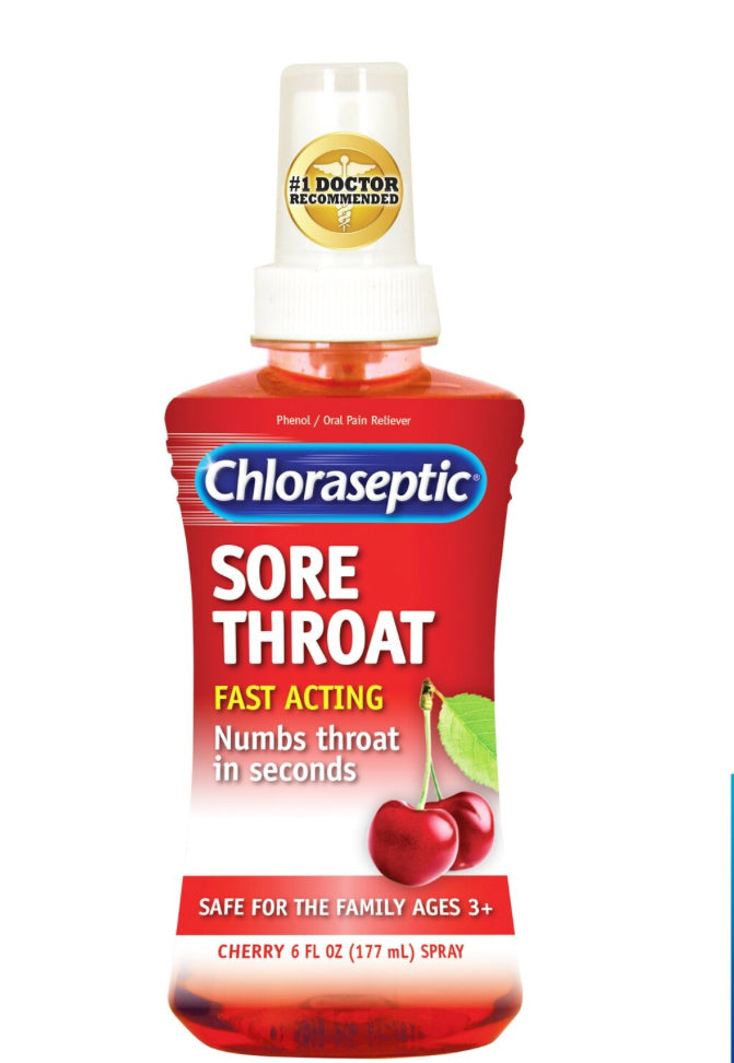 Chloraseptic Sore Throat Cherry Spray 6 fl oz (177 mL) DLC: Mai26