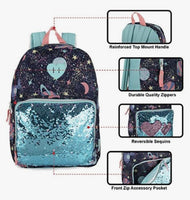 
              24 Pieces 18 Inch Heart Sequin Backpack - Backpacks 18" or Larger
            