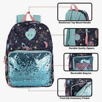 24 Pieces 18 Inch Heart Sequin Backpack - Backpacks 18" or Larger