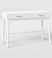 
              Oslari Wood Writing Desk with Drawers White - Threshold
            