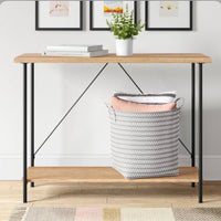 
              Wood and Metal Console Table Natural - (101,6 x 38,1 x 75,5 cm)
            