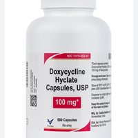 Doxycycline Hyclate Capsules USP 100 mg 500 capsules DLC: Juillet26