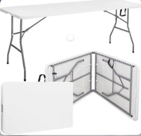 
              Table pliante Springos | Table pliable | Table de camping | Pliable | Portable | 180 cm x 75 cm | Blanc
            