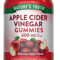 Apple Cider Vinegar Gummies | 600 mg | 75 Gummies | Apple Flavor | Vegan, Non-GMO, Gluten Free Supplement | by Nature's Truth DLC:Déc26