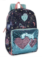 
              24 Pieces 18 Inch Heart Sequin Backpack - Backpacks 18" or Larger
            