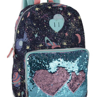 24 Pieces 18 Inch Heart Sequin Backpack - Backpacks 18" or Larger