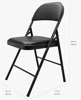 
              Basics-Chaise pliante rembourrée en vinyle, en acier métallique
            