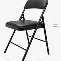 Basics-Chaise pliante rembourrée en vinyle, en acier métallique