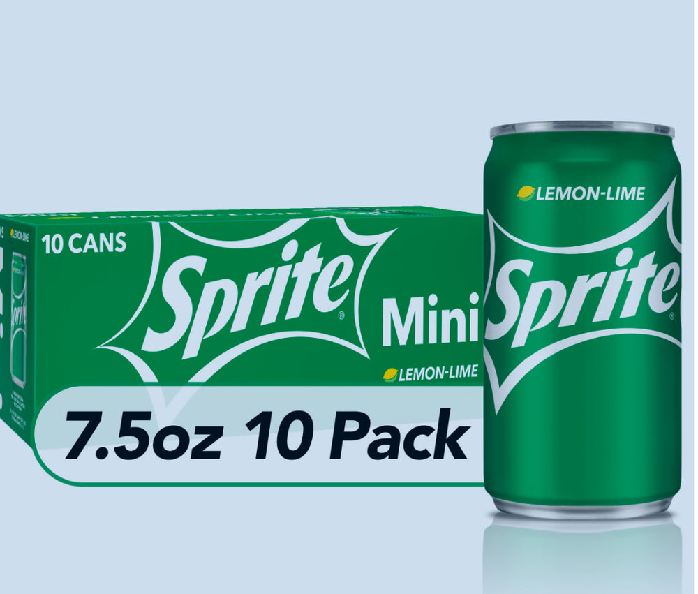 Sprite Lemon Lime Soda Soft Drinks, 7.5 fl oz, 10 DLC: Mars25